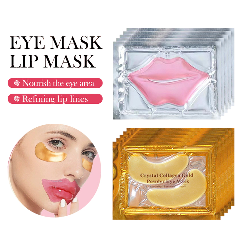 Face Mask Skincare - 10/20szt Złota kryształowa maska kolagenowa na