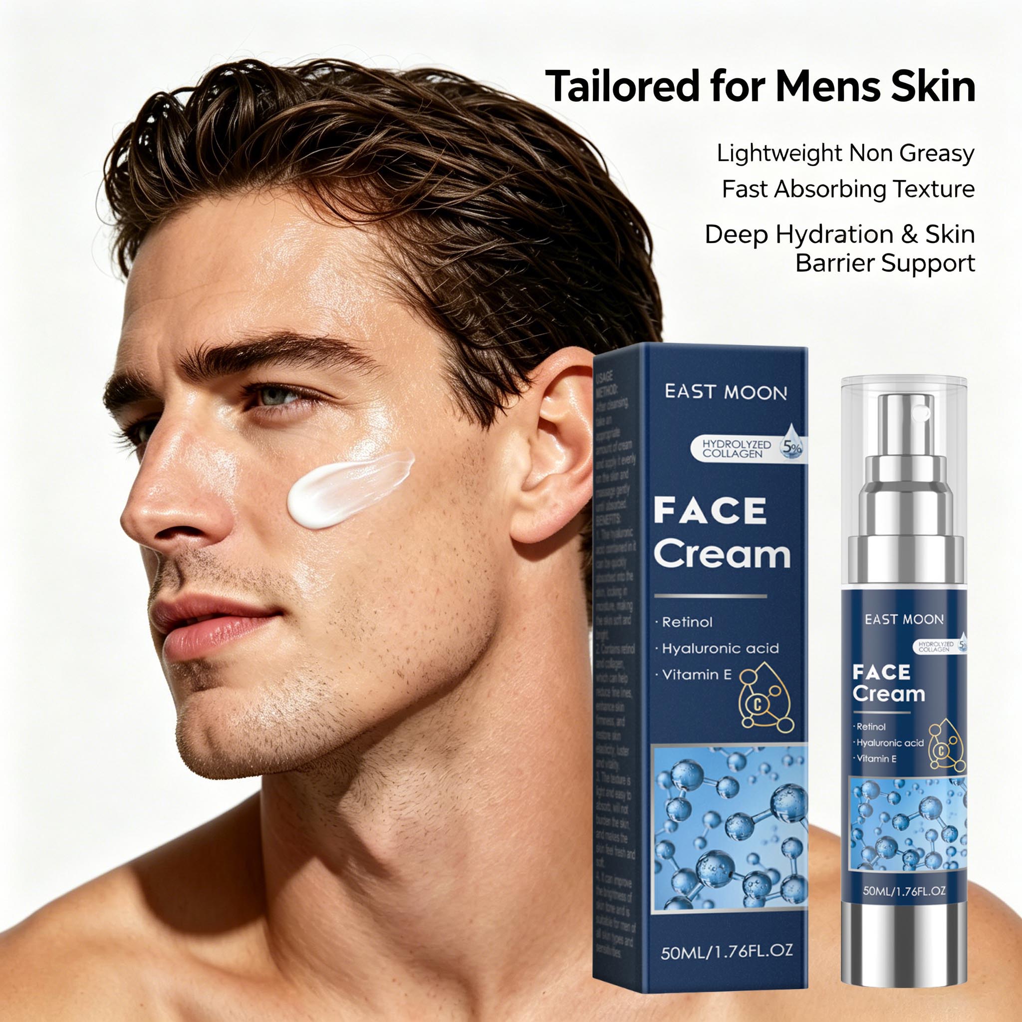 Retinol Cream - Męski krem do twarzy z retinolem,