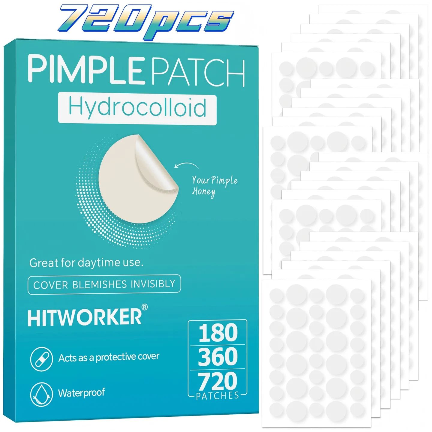 Face Oil - 720/360/180 sztuk/pudełko przezroczystych plaścików hydrożelowych na