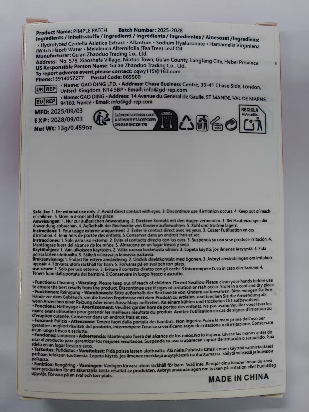 240 SZT. Różowe Plasterki na P – Skincare China recenzja i cena